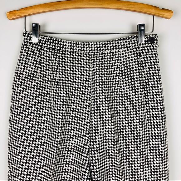 Vintage brown cream houndstooth high waisted pants small - Picture 2 of 8